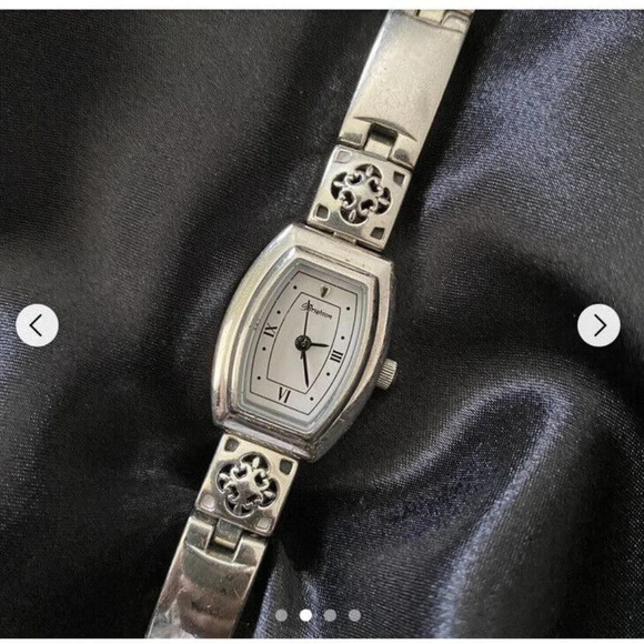 Brighton Tribeca Silver Plate Ornate Watch - New Battery Retired - Picture 6 of 6